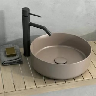 Кръгъл умивалник за монтаж върху плот INFINITY Taupe