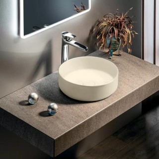 Кръгъл умивалник за монтаж върху плот INFINITY Ivory