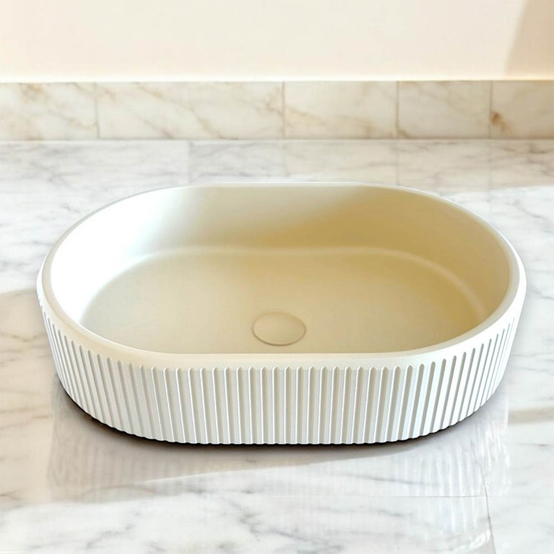 Мивка за плот 376х565мм в цвят по RAL Vigo Oval Stripes Solid Stone