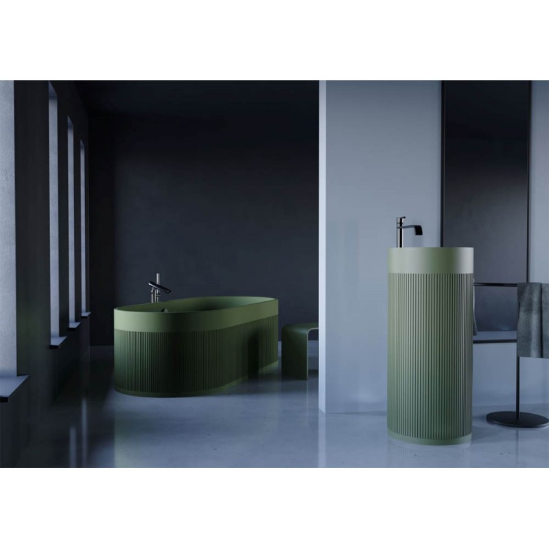 Свободностоящ умивалник ф40x90 см Vigo Round Stripes