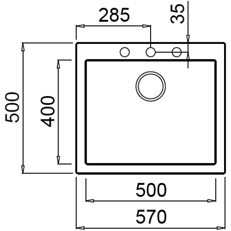 Гранитна мивка FORSQUARE 50.40, КРЕМ